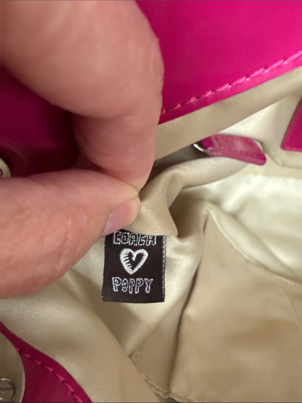 Coach Poppy Quilted Patent Shoulder Bag in Hot Pink - Picture 12 of 14